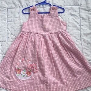 Pink Kids Dress with Floral Embroidery